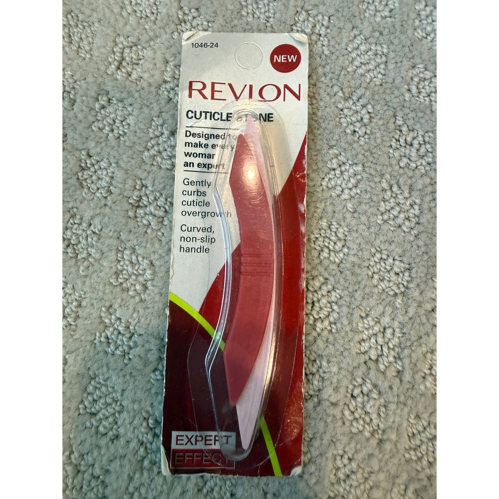 Revlon Expert Effect Cuticle Stone 1046-24‎ Red Curved Non-Slip Handle NEW
